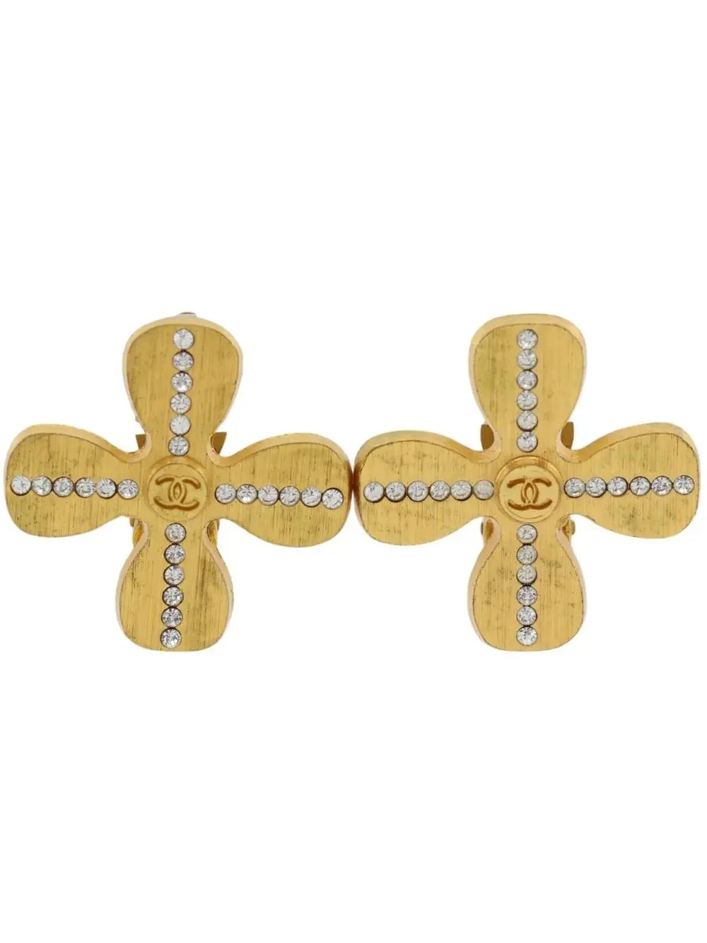 Chanel Cc Logo Clover Clip-On Earrings #327494C62B